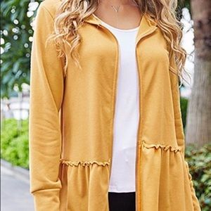 NEW! Mustard Ruffle Jacket
